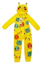 AME Official Pokemon Pikachu Hooded Blanket Zip Union Suit Pajamas 6 NWT