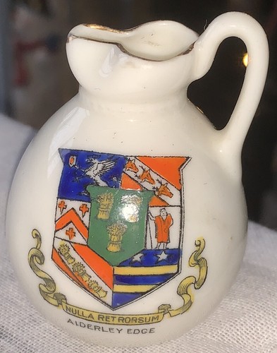 Swan china crested jug - crested,