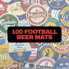 100 football beer mats - 100+,