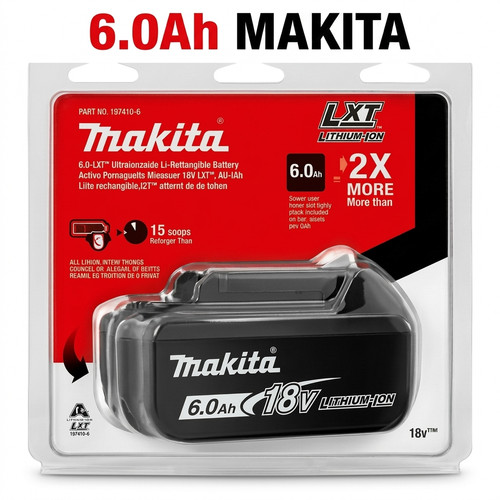 Makita 18v 0ah ion - 18v, 6.0ah
