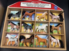 Melissa & Doug Wooden Pasture Pals Equestrian Stable Horse Figure Toy Playset