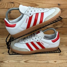 Adidas Trainers Womens Size UK 5.5 Samba OG White Solar Red Originals Shoes