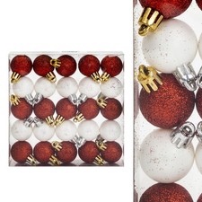 Red & White 3cm Mini Baubles