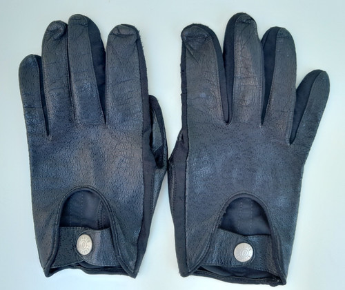 Vintage dents black - black, leather