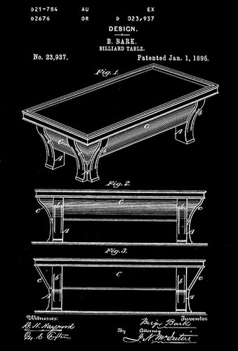 1895 billiard table b - 1895,
