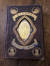 Scott’s Poetical Works Hb Gall & Inglis Ed 1800’s With Steel Engravings