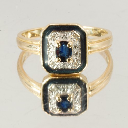 14ct yellow gold sapphire - 14ct,