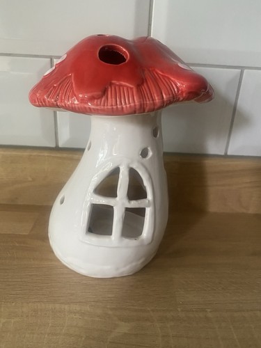 Ceramic toadstool tea light - toadstool,