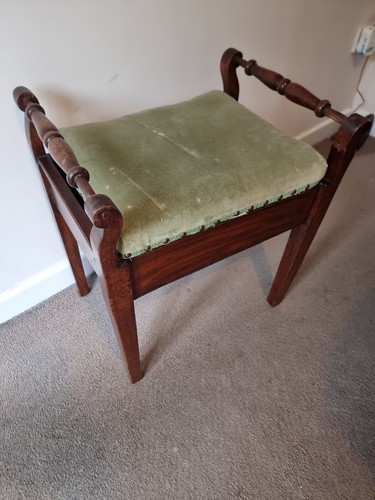 Vintage mahogany piano stool - vintage,