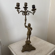  Antique ormolu Brass Candelabra, French Art Nouveau Victorian  Rococo 18 inch 