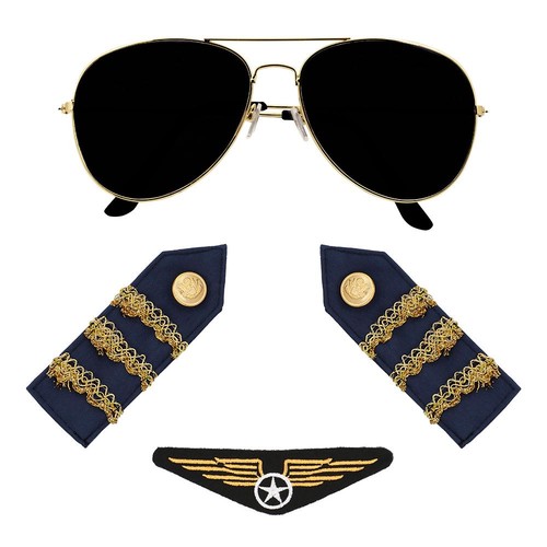 Pilot set glasses - pilot, badge