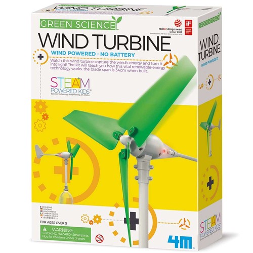 Green science wind turbine - green,