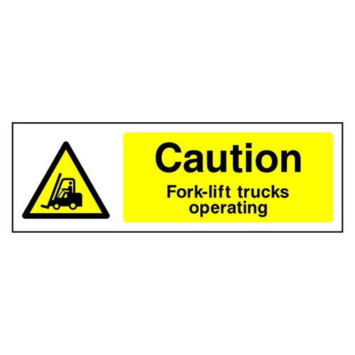Caution fork lift trucks - caution,