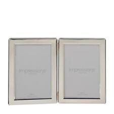 Silverplated Photo Frame Hinged Double Apperture Picture Freestanding Gift 4x6"