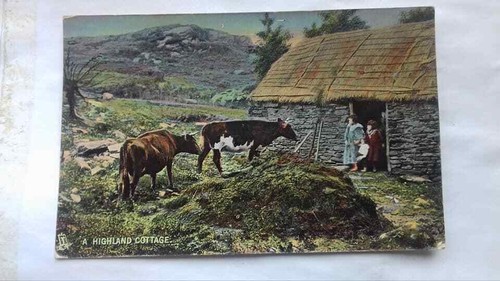 Antique postcard highland - antique,