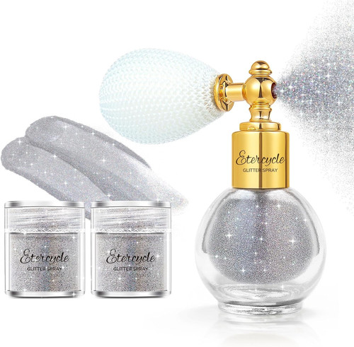 Body glitter spray - glitter, silver
