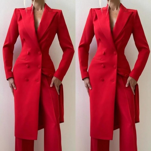 Red women suits long coat - red,