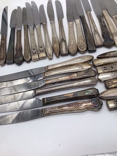 Vintage silver plate knives - vintage,