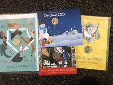 4 X Christmas Coins All BUNC in Wallets 