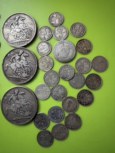 Pre decimal silver coins - pre,