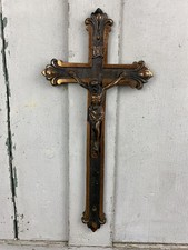 Cast Metal Bronzed Crucifix