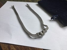 Swarovski Silver Crystal Necklace/ Choker, New, Never Worn, With Pouch 14” Inch