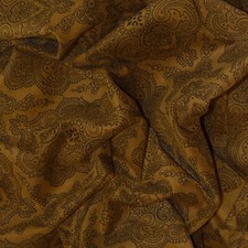 PAISLEY PRINT ON TABACCO TAN CORD CORDUROY 11 WALE FABRIC STOCK CLEARANCE SALE