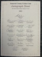 Hand Signed X21 2003 Somerset County Cricket Autograph Book Page Signature