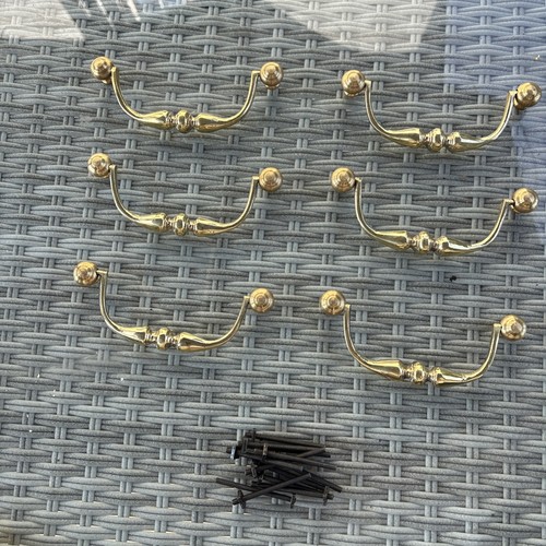 Vintage brass drawer pulls - vintage,