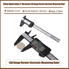 150mm Digital Caliper 6" Micrometer LCD Gauge Vernier Electronic Measuring Ruler