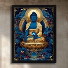 Blue Gold Buddha Wall Art