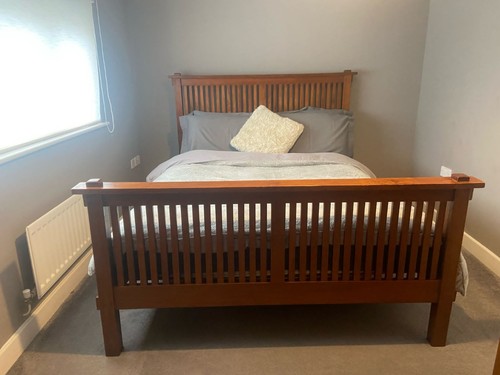 Solid teak king - teak,, bed