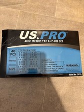 US PRO 2620 Metric Tap and Die Set Alloy Steel Pitch Gauge - 40 Piece