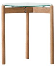 Beautiful Moran Oak Coffee Table, Glass Top, New In Box - Refined  Side Table