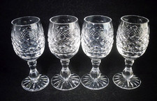 Set of 4 Edinburgh Crystal BRAEMAR Sherry Glasses 4.75"h (signed)