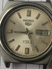 Seiko 5 Automatic 17 Jewels Mens Watch Used It's A Need Service And No Key