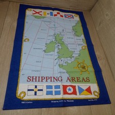 Shipping Areas UK Nautical Vintage Tea Towel Cotton Maritime Forecast