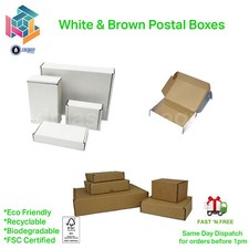 WHITE OR BROWN SHIPPING CARDBOARD BOXES POSTAL MAILING GIFT PACKET SMALL PARCEL