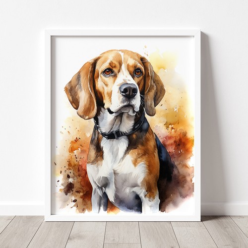 Beagle autumn print modern - in,