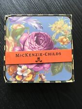 MacKenzie-Childs Blue Flower Market  corkback coasters set of 4 - NEW SEALED