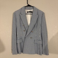 Rare Zara Blue Houndstooth
