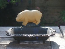Cast Iron Soapdish with Pig