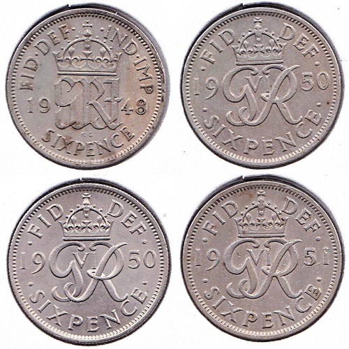 George 6th sixpence - 6th,