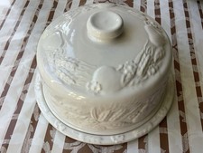 White Ceramic Cheese or Cake Board With Dome Lid