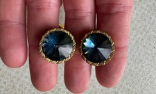 Vintage Sapphire Coloured Glass Cufflinks