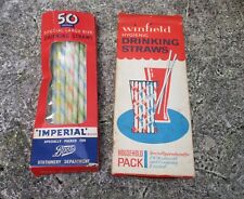 2 (Part) Boxes of Vintage Winfield (Woolworths) & Boots Paper Drinking Straws