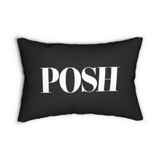 Posh script logo lumbar - logo, pillow