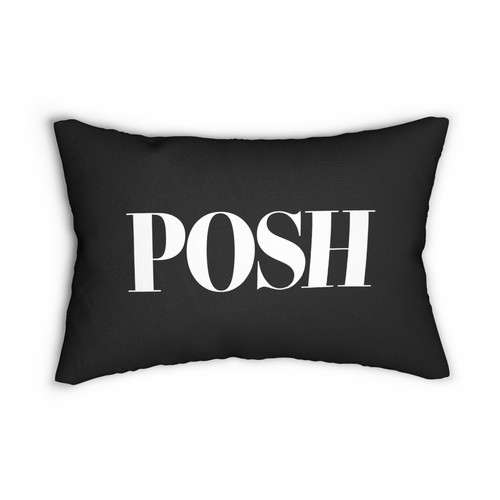 Posh script logo lumbar - logo, pillow