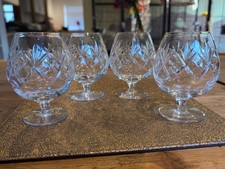 4 x Vintage Royal Doulton  Crystal Brandy Snifter Glasses 11cm Tall x 7cm Diam