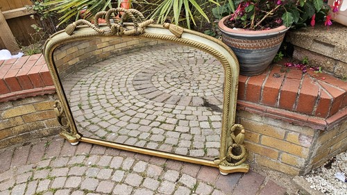 Antique french mantel mirror - french,